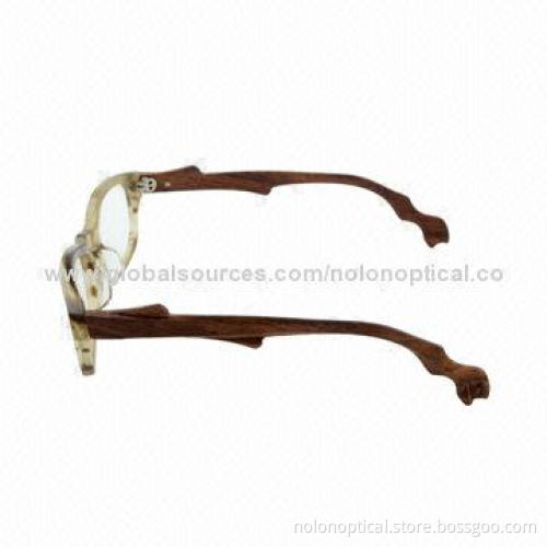 Acetate Optical Frames with Wooden Temple, OEM Orders Welcomed